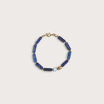 Bransoletka Ink & Pearl — tubki z lapis lazuli i perła słodkowodna, rękodzieło