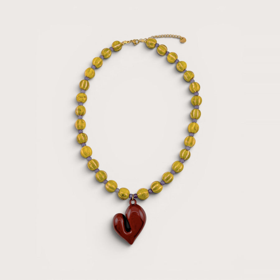 Naszyjnik Wild Heart — ceramika, jadeit, akryl